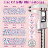 Picture of Resin Jelly Rhinestones for Crafting with B7000 Jewelry Glue, 2 Boxes White AB Flatback Crystals with 2Pcs 10ml Glue, Bedazzling Non Hotfix Gems for DIY Tumblers Clothing Shoes Manicure