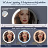 Picture of Rocollos Rechargeable Wall Mounted Lighted Makeup Mirror, 8 Inch Double-Sided LED Vanity Mirror 1X/10X Magnification,3 Color Lights Touch Screen Dimmable 360°Swivel 13 Inch Extendable