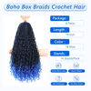 Picture of 8 Packs Crochet Box Braids- 18 Inch Goddess Box Braids Crochet Hair Bohomian Crochet Braids Hair Synthetic Braiding Hair Extensions Crochet Hair for Black Women (1B/Blue)