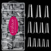 Picture of 600PCS Half Cover Coffin Nail Tips - Acrylic Nail Tips, krofaue 12 Size Clear Nail Tips, Half Cover Acrylic False Nail Tips With Box for Nail Tips Art Salons and Home DIY (Clear)
