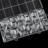 Picture of 600PCS Half Cover Coffin Nail Tips - Acrylic Nail Tips, krofaue 12 Size Clear Nail Tips, Half Cover Acrylic False Nail Tips With Box for Nail Tips Art Salons and Home DIY (Clear)