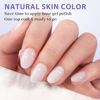 Picture of BTArtboxnails XS Short Almond Gel Nail Tips - Pre Colored Milky White Soft Gel Nail Tips, Milky White Press on Nails, Natural XCOATTIPS Pre Applied Tip Primer