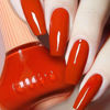 Picture of COSMOO Pumpkin Orange Nail Polish, 12ml Orange Color Quick Dry Nail Lacquer for Nail Art Varnish, 0.41 fl oz
