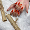 Picture of COSMOO Pumpkin Orange Nail Polish, 12ml Orange Color Quick Dry Nail Lacquer for Nail Art Varnish, 0.41 fl oz