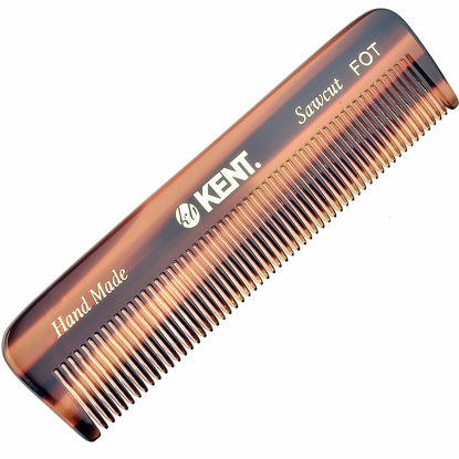 Picture of Kent FOT Fine Tooth Comb - 4.5" Handmade Pocket and Travel Styling Comb for Men's Fine or Thinning Hair, Mustache and Beard Care