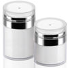 Picture of 2Pack Lotion Dispenser 50ml 100ml Airless Pump Jar - 1.7Oz 3.5Oz Moisturizer Pump Bottle Drunk Elephant Skin Care Travel Makeup Containers for Thick Moisturizer, Skincare Cream