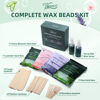 Picture of Vennco Hard Wax Beads Kit for Hair Removal, 36 Pieces Wax Beads for Full Body, Face, and Brazilian Bikini, Aloe, Lavender, Cherry Blossom - Includes Pre and Post Wax Oils