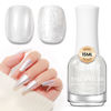 Picture of MIZHSE Nail Polish: 15Ml Mermaid Pearl Nail Polish Aurora Milky White Effect Nail Polish, Fingernail and Toenail Polish Glossy Long Lasting Nail Polish Trendy DIY at Home Nail Gift Spree