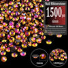 Picture of BELLEBOOST 1500pcs 6mm Resin Rhinestones Bulk, Gold Rose AB Flatback Round Jelly Rhinestones Non Hotfix Crystal Gems Large Quantity Wholesale for DIY Crafts Clothes Bottles Face Makeup Manicure