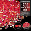 Picture of 1500pcs 6mm Resin Rhinestones Bulk, Red AB Flatback Round Jelly Rhinestones Bedazzling Non Hotfix Crystal Gems Large Quantity Wholesale for DIY Crafts Clothes Bottles Tumblers Face Makeup Manicure