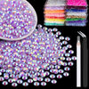 Picture of 1500pcs 6mm Resin Rhinestones Bulk, Lavender Purple AB Flatback Round Jelly Rhinestones Bedazzling Non Hotfix Crystal Gems Large Quantity Wholesale for DIY Crafts Clothes Tumblers Face Makeup Manicure
