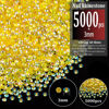 Picture of 5000pcs 3mm Resin Rhinestones Bulk, Transparent Lemon Yellow AB Flatback Round Jelly Rhinestones Non Hotfix Crystal Gems Large Quantity Wholesale for DIY Crafts Clothes Bottles Face Makeup Manicure