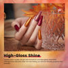 Picture of RARJSM Nude Gold Glitter Gel Nail Polish Set 6pcs Jelly Shimmery Sheer Lavender Wine Red Gold Brown Orange Fall Nail Gel Polish Sparkly Translucent Natural Skin Tone Color 7.5ml Soak off UV LED Cured