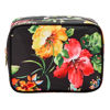 Picture of Conair Double Zip Toiletry Travel Bag-Makeup Organizer, Black Floral, 1 Count (Pack of 1)
