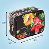 Picture of Conair Double Zip Toiletry Travel Bag-Makeup Organizer, Black Floral, 1 Count (Pack of 1)