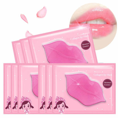 Picture of Felico Lip Mask, 30PCS Collagen Crystal Pink Lip Care Gel Pads Treatment, Moisturizing Anti-Wrinkle Anti-Aging Firm Hydrate Lips, Remove Dead Skin Moisture Essence Make Your Dry Lip Attractive Sexy