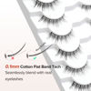 Picture of Wispy Lashes False Eyelashes Natural Cat Eye Lashes 12mm Strip Lashes withThin Band Siliglli Cat Eyelashes 3D Volume False Lashes C Curl Eyelashes Pack 7 Pair