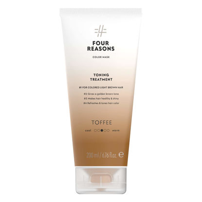 Picture of FOUR REASONS Toffee Toning Treatment - Color Depositing Conditioner for Color-Treated Hair - Semi Permanent Hair Toner, Vegan and Cruelty-Free (27 Shades), 6.76 fl oz