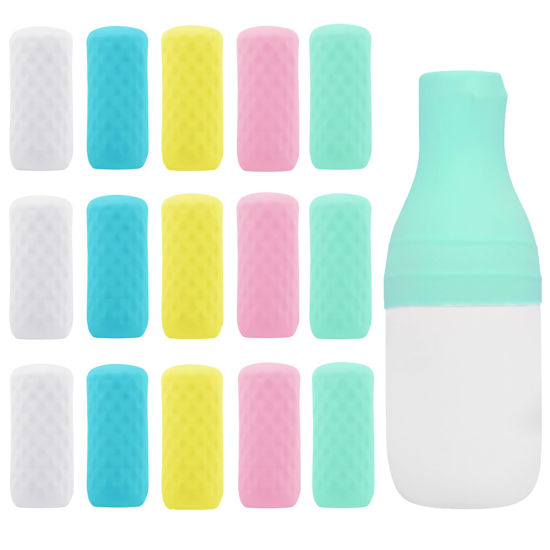 Picture of FOROUME 15 Pack Travel Essentials Silicone Bottle Covers, Cruise Ship Essentials, Travel Accessories Luggage for Women Men, Elastic Sleeves for Leak Proofing, Fit Most Travel Size Bottles Toiletries