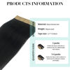 Picture of DOORES Human Hair Extensions Tape in, Jet Black 26 Inch 60g 20pcs, Tape in Extensions Human Hair Straight Skin Weft Natural Hair Extensions Remy Hair Long Hair