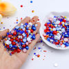 Picture of Briskbloom 60g Mix Flatback Pearls and Flatback Rhinestones for Crafts, 2mm-10mm Pearl Rhinestones for Nails Face Art Tumblers, Jelly Rhinestones and Half Pearls, with Tweezers Wax Pen, White|Red|Blue