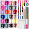 Picture of FANDAMEI Press on Nails Almond, 24 Colors 576PCS Press on Nails Medium Almond, Acrylic Medium Fake Nails Full Cover, Natural Press on Nails Glossy, False Nails with Nail Glue