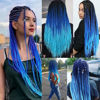 Picture of Liang Dian Pre Stretched Braiding Hair Ombre 36 Inch 8 Packs Synthetic Crochet Braids Hot Water Setting Professional Soft Yaki Texture Synthetic Hair Extensions(36 Inch 1B/omber Blue)