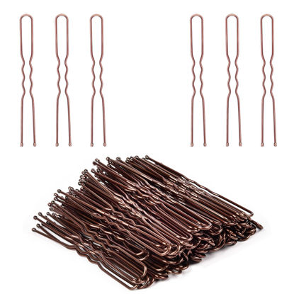 Picture of U Shaped Hair Pins, IKOCO 2.4inch Hair Pins for Women with Storage Box, Brown