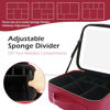 Picture of MOMIRA Makeup Bag with Mirror and Light Travel Makeup Train Case Cosmetic Bag Organizer Portable Artist Storage Bag with Adjustable Dividers Makeup Brushes Storage Organizer Rose red