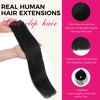 Picture of Lashey Clip in Hair Extensions Real Human Hair, 12 Inch 7pcs 120g #1 Jet Black, Straight Remy Human Hair Extensions Clip in Natural Thick Hair Extensions Clip in Human Hair for Black Women