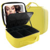 Picture of MOMIRA Makeup Bag with Mirror and Light Travel Makeup Train Case Cosmetic Bag Organizer Portable Artist Storage Bag with Adjustable Dividers Makeup Brushes Storage Organizer Yellow