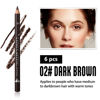 Picture of 6Pcs brow pencil, wooden hard-core eyebrow pencils, eyebrow pencil dark brown, eyebrow and eyeliner pencils, waterproof and sweat-proof, beginner makeup eyebrow pencil, dark brown eyeliner pencils