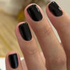 Picture of GLAMERMAID Extra Short Press on Nails, Pure Black Fake Nails Short Squoval, Natural Round Square Glue on Nails Glossy Gel, Acrylic Dark False Nail Kits for Women, Reusable Stick on Full Cover Nails