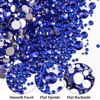 Picture of Two Packs of Flatback Rhinestones 4520 Pcs Colorful Nail Art Rhinestones Flatback Crystal Colorful+Royal Blue Rhinestone with Picker Pencil and Tweezer For Nail Art and Decoration