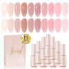 Picture of Larvall Beautpal Jelly Gel Nail Polish Set Nude Gel Polish Kit Milky Nude Sheer Pink Soak Off UV Translucent Nail Polish Gel 10PCS 7ml