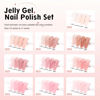 Picture of Larvall Beautpal Jelly Gel Nail Polish Set Nude Gel Polish Kit Milky Nude Sheer Pink Soak Off UV Translucent Nail Polish Gel 10PCS 7ml