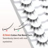 Picture of Manga Lashes Wispy False Eyelashes Natural Look 14mm Cat Eyelashes Anime Lashes 0.1mm Thin Band Manhua Lashes 3D Volume Strip Lashes Pack C Curl Eyelashes 7 Pair Siligli