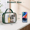 Picture of Wedama TSA Approved Toiletry Bag, 2 Pack Clear Makeup Bags with Handles, Quart Size Clear Toiletry Bags, PVC Cosmetic Bags for Women and Men, Carry on Airport Airline Compliant Bag, Dark Green