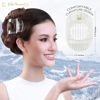 Picture of RC ROCHE ORNAMENT 6 Pcs Womens Square Strong Grip Secure Hold Inner Teeth Styling Plastic Comfortable Curve No Slip Beauty Accessory Girls Ladies Claw Clamp Clip, Large Clear Brown and Black