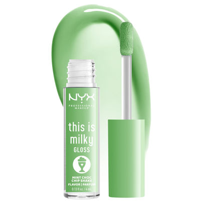 Picture of NYX PROFESSIONAL MAKEUP This Is Milky Gloss, Lip Gloss with 12 Hour Hydration, Vegan - Mint Chocolate Chip Shake (Mint Green)