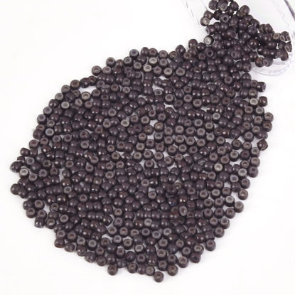 Picture of Vlasy 600Pcs Nano Ring Beads Silicone Lined Beads for Nano Ring Human Hair Extensions 5 Color Optional (Brown)
