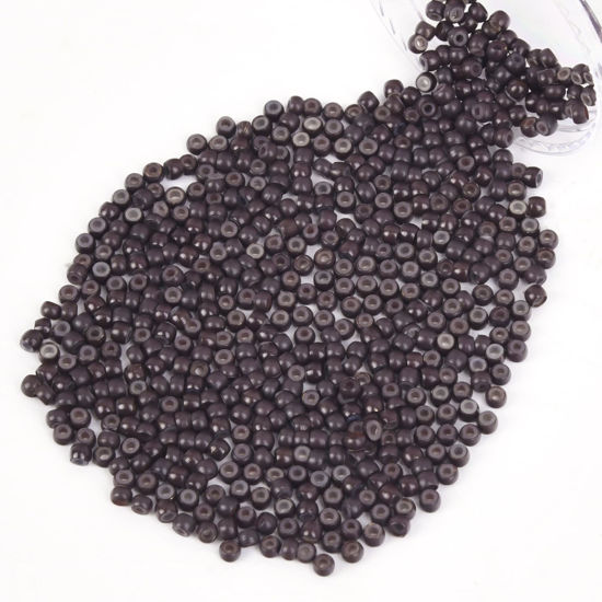 Picture of Vlasy 600Pcs Nano Ring Beads Silicone Lined Beads for Nano Ring Human Hair Extensions 5 Color Optional (Brown)