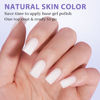 Picture of BTArtboxnails Square Gel Nail Tips Short - Pre Colored Milky White Soft Gel Nail Tips, Milky White Press on Nails, Natural XCOATTIPS Pre Applied Tip Primer