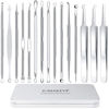 Picture of Pimple Popper Tool Kit, IUMAKEVP 15 PCS Professional Stainless Steel Blackhead Remover Comedone Extractor Tools for Removing Zit on Face - Acne Removal Kit with Metal Case (Silver)