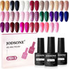 Picture of JODSONE 20 Glitter Color Gel Nail Polish Kit 3 Bottles of No Wipe Base Coat Glossy and Matte Top Coat Gel Polish Set High Shine Gorgeous