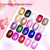 Picture of JODSONE 20 Glitter Color Gel Nail Polish Kit 3 Bottles of No Wipe Base Coat Glossy and Matte Top Coat Gel Polish Set High Shine Gorgeous
