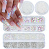 Picture of 4 Boxes Nail Rhinestones Flatback Rhinestones Nail Charms Multi Shaped Crystals Nail Gems and Rhinestones for Nails, Nail Jewels Nail Art Supplies Luxurious Nail Accessories for Women Nail Decorations