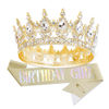 Picture of YOUlDIANZI Queen Crown Birthday Crowns for Women, Birthday Girl Sash, Birthday Tiara for Women Set, Princess Rhinestone Birthday Girl Headband Birthday Gifts for Women, Sweet Happy Accessories