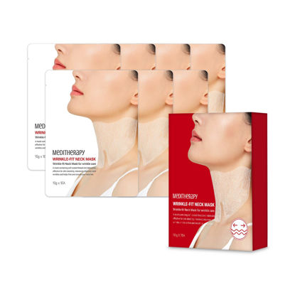 Picture of Wrinkle-fit Neck Mask - Neck Wrinkle Patches, Neck Firming and Tightening Korean Deep Collagen Mask - Hyaluronic Acid Neck-Targeted Mesh Sheet Mask for Lifting Sagging Skin - Boosting Elasticity 7EA