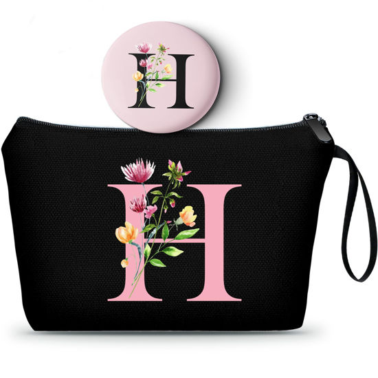 Picture of SEAMOON Friend Birthday Gifts for Women,Appreciation Gifts for Coworkers,Nurse Gifts,Bridesmaid Gifts,Makeup Bag with Mirror,Cosmetic Pouch,Sister Gifts,Personalized Gifts,Christmas Gifts,H
